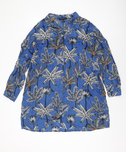 Womens UK Size L NEXT Blue Basic Button-Up