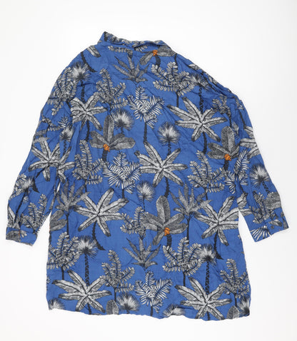 Womens UK Size L NEXT Blue Basic Button-Up