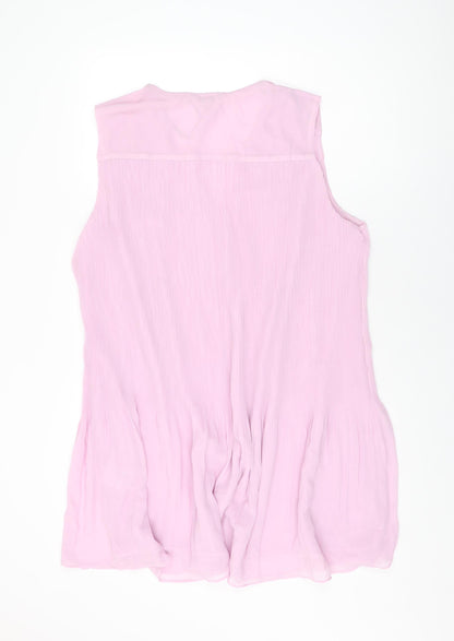 H&M Womens Pink Polyester Shift Size XL V-Neck Pullover