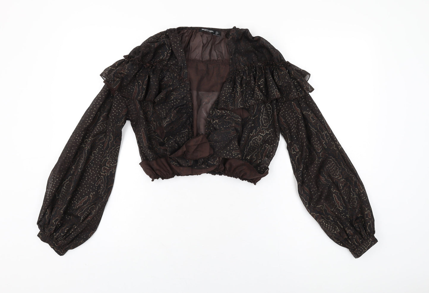 Womens UK Size 8 Nasty Gal Black Basic Blouse