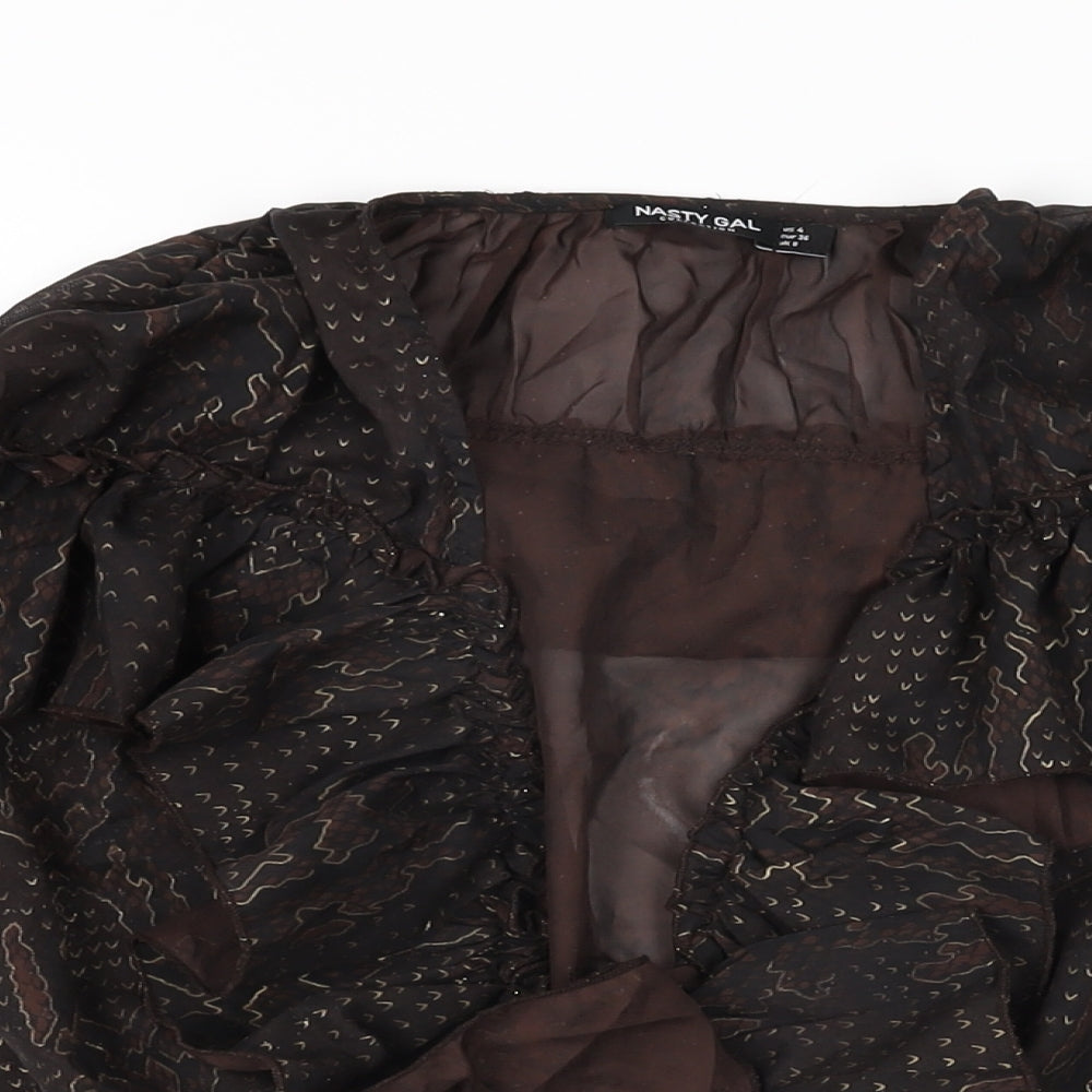 Womens UK Size 8 Nasty Gal Black Basic Blouse