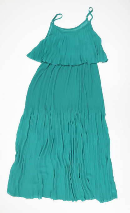 Glamorous Womens Green Polyester Maxi Size 12 Scoop Neck Pullover