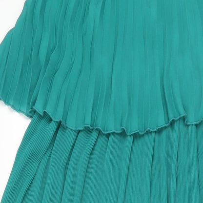 Glamorous Womens Green Polyester Maxi Size 12 Scoop Neck Pullover