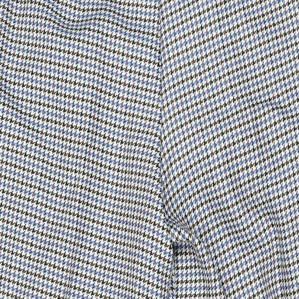 Shopping Shop Womens Grey Geometric Polyester Trousers Size XL L28 in Regular Zip