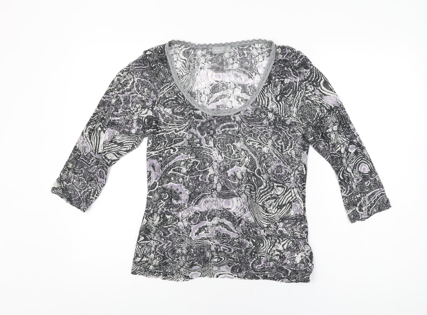 Womens UK Size 14 Per Una Black Basic T-Shirt