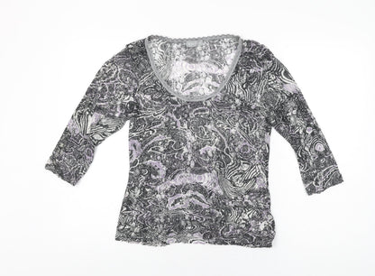 Womens UK Size 14 Per Una Black Basic T-Shirt