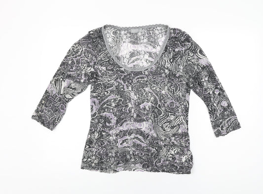 Womens UK Size 14 Per Una Black Basic T-Shirt