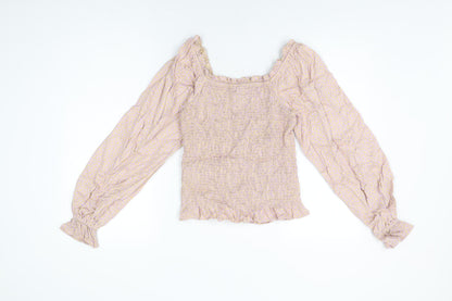 Womens UK Size S Pieces Pink Basic T-Shirt