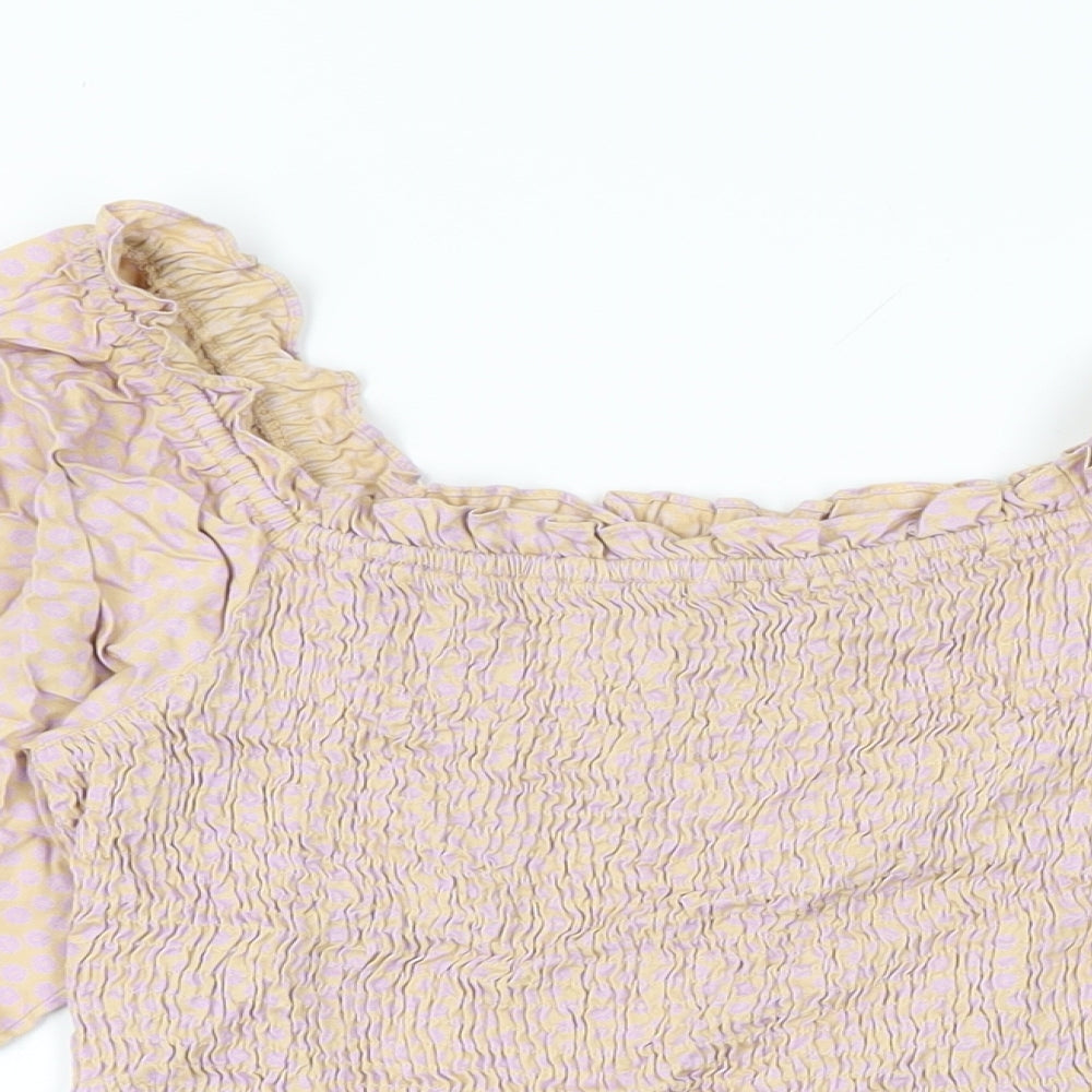 Womens UK Size S Pieces Pink Basic T-Shirt