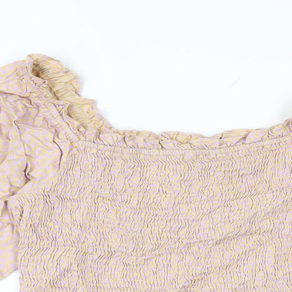 Womens UK Size S Pieces Pink Basic T-Shirt
