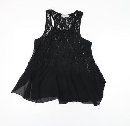 Womens UK Size S Vouley Vous Black Basic T-Shirt