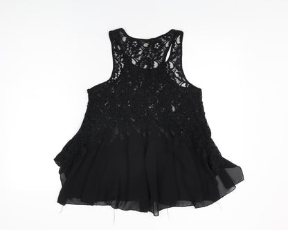 Womens UK Size S Vouley Vous Black Basic T-Shirt