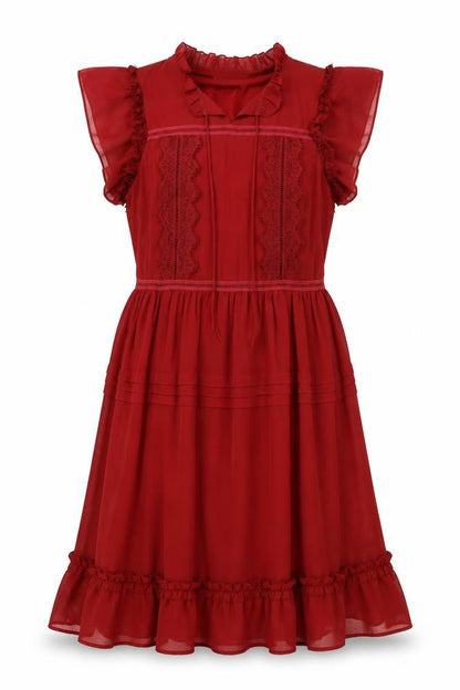 Very Womens Red Polyester A-Line Size 14 Round Neck Zip