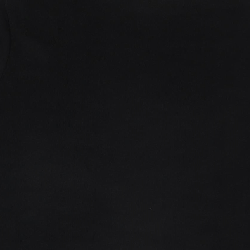 Bonmarché Womens Black Polyester Basic T-Shirt Size M Boat Neck