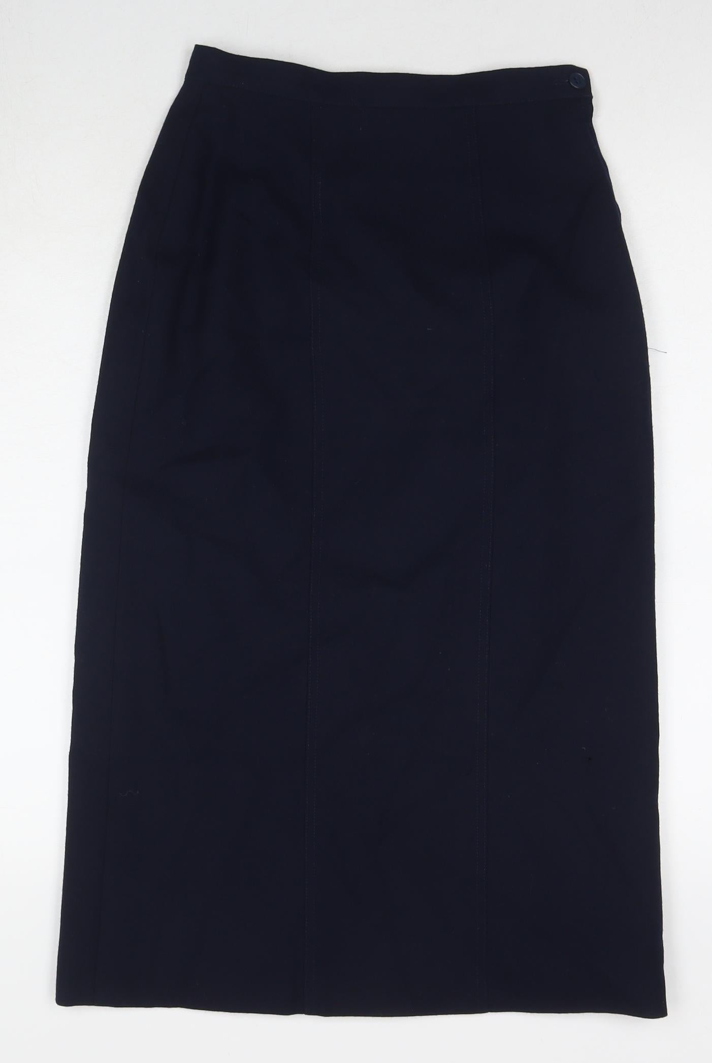NEXT Womens Blue Wool Straight & Pencil Skirt Size 8 Zip