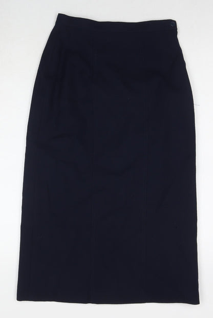 NEXT Womens Blue Wool Straight & Pencil Skirt Size 8 Zip