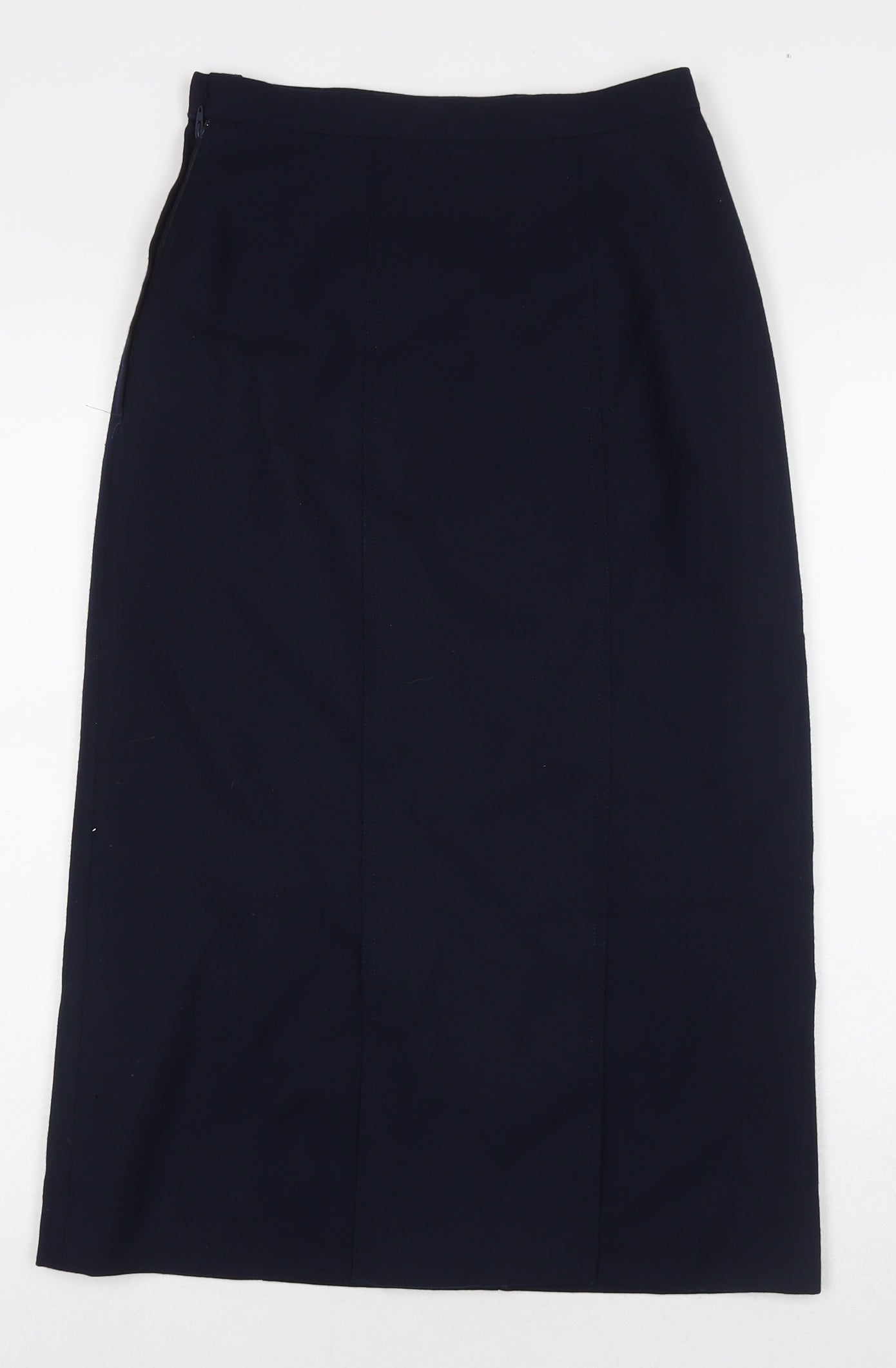 NEXT Womens Blue Wool Straight & Pencil Skirt Size 8 Zip