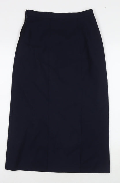 NEXT Womens Blue Wool Straight & Pencil Skirt Size 8 Zip