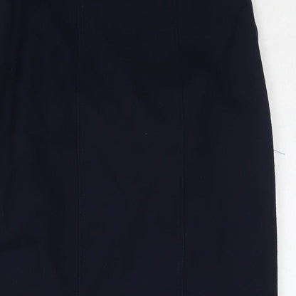 NEXT Womens Blue Wool Straight & Pencil Skirt Size 8 Zip