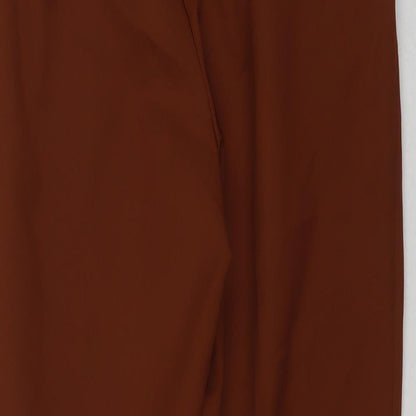 New Look Womens Brown Polyester Trousers Size 12 L26 in Regular Zip