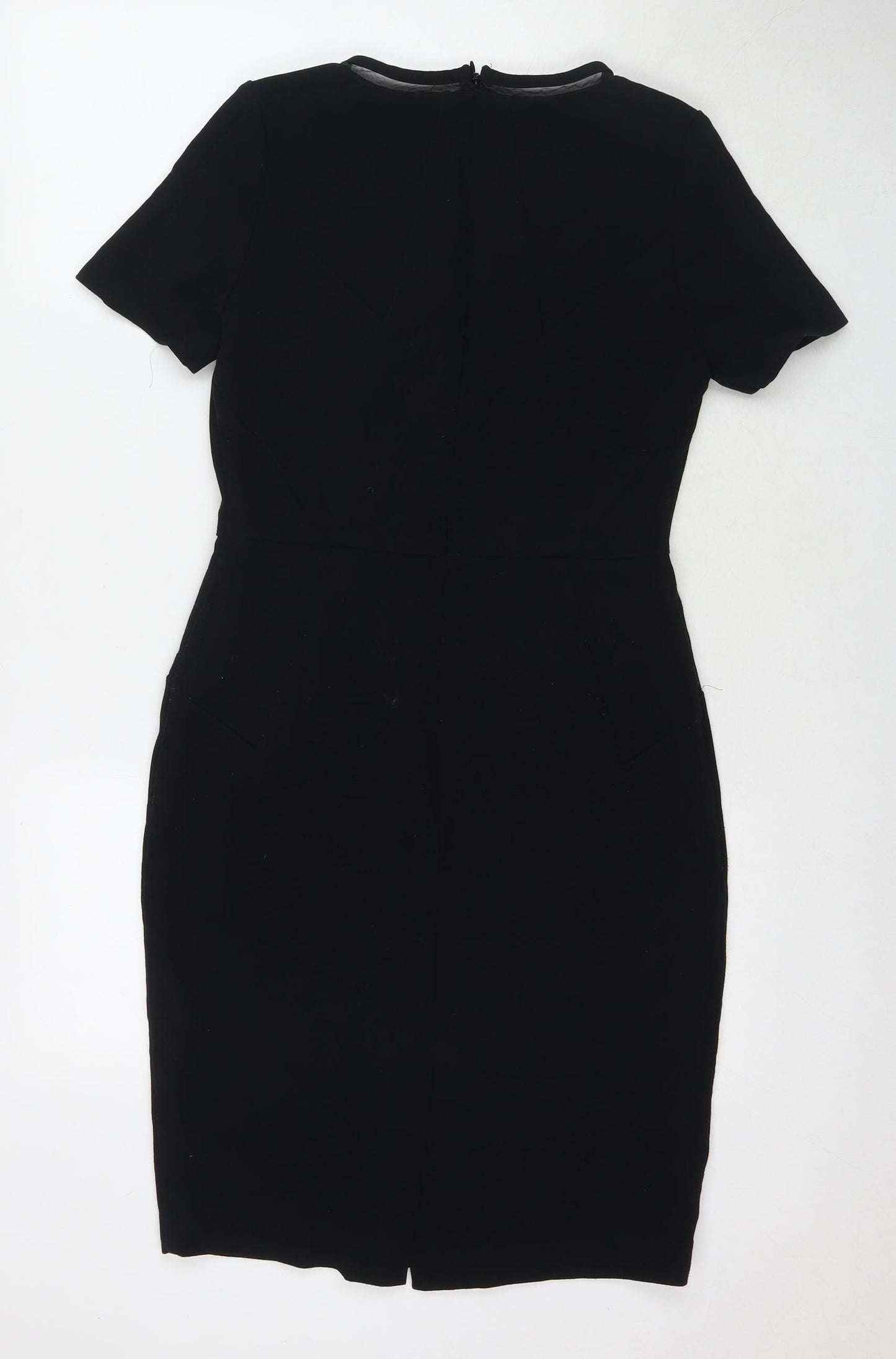 NEXT Womens Black Polyester A-Line Size 10 Round Neck Zip