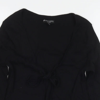 Womens UK Size S Brave Soul Black Jersey T-Shirt