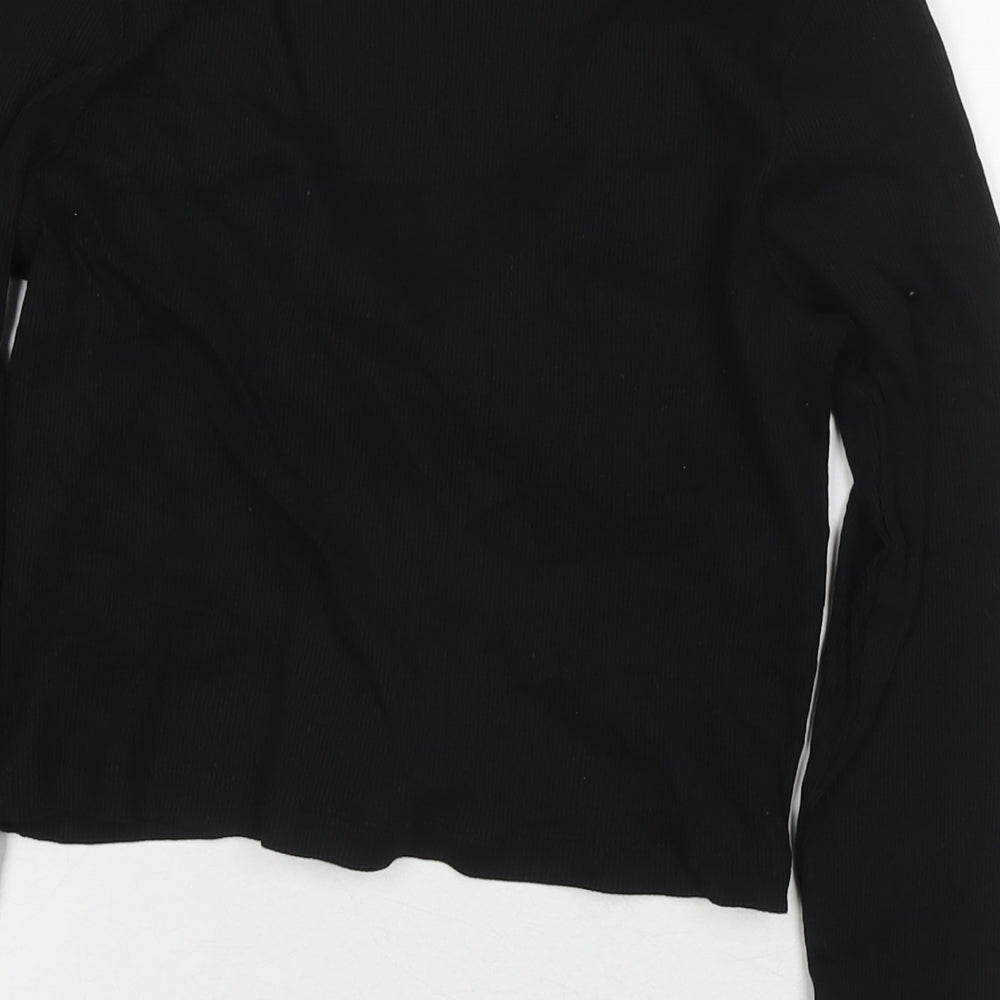 Womens UK Size S Brave Soul Black Jersey T-Shirt