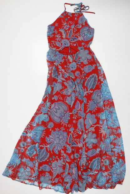 ASOS Womens Multicoloured Floral Polyester Maxi Size 8 Halter Zip