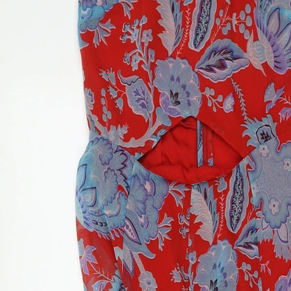 ASOS Womens Multicoloured Floral Polyester Maxi Size 8 Halter Zip