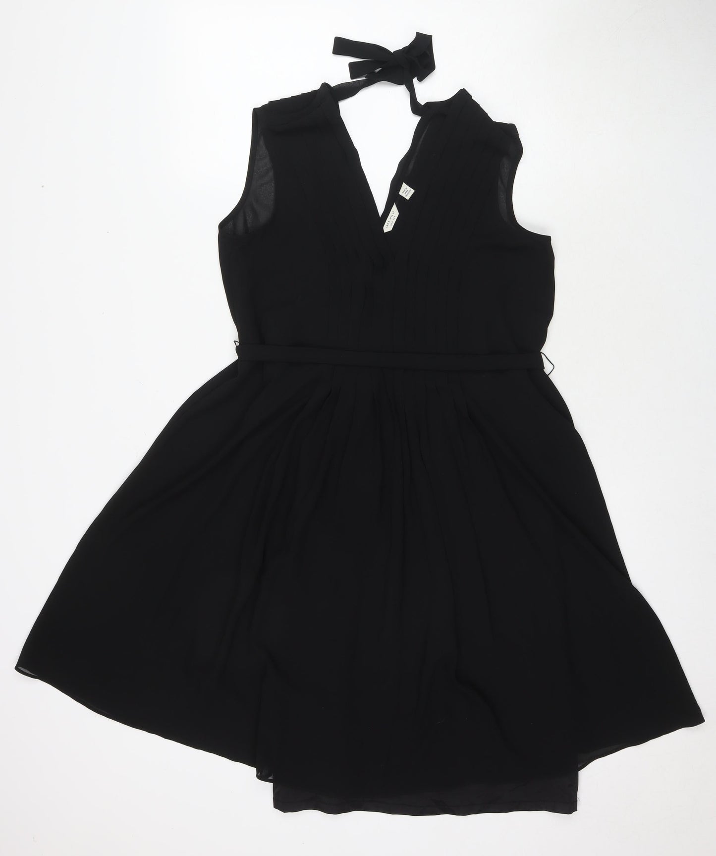 Jack Wills Womens Black Polyester Trapeze & Swing Size 8 V-Neck Pullover