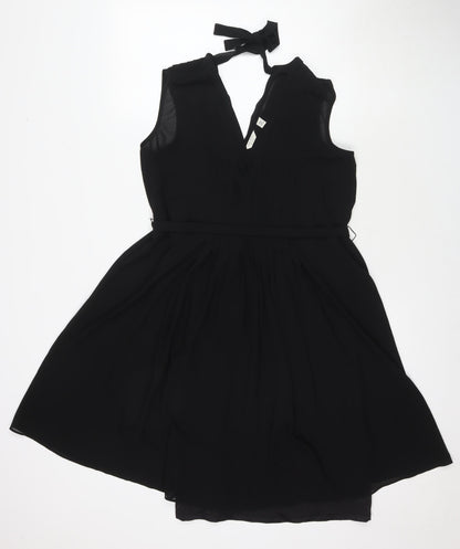 Jack Wills Womens Black Polyester Trapeze & Swing Size 8 V-Neck Pullover