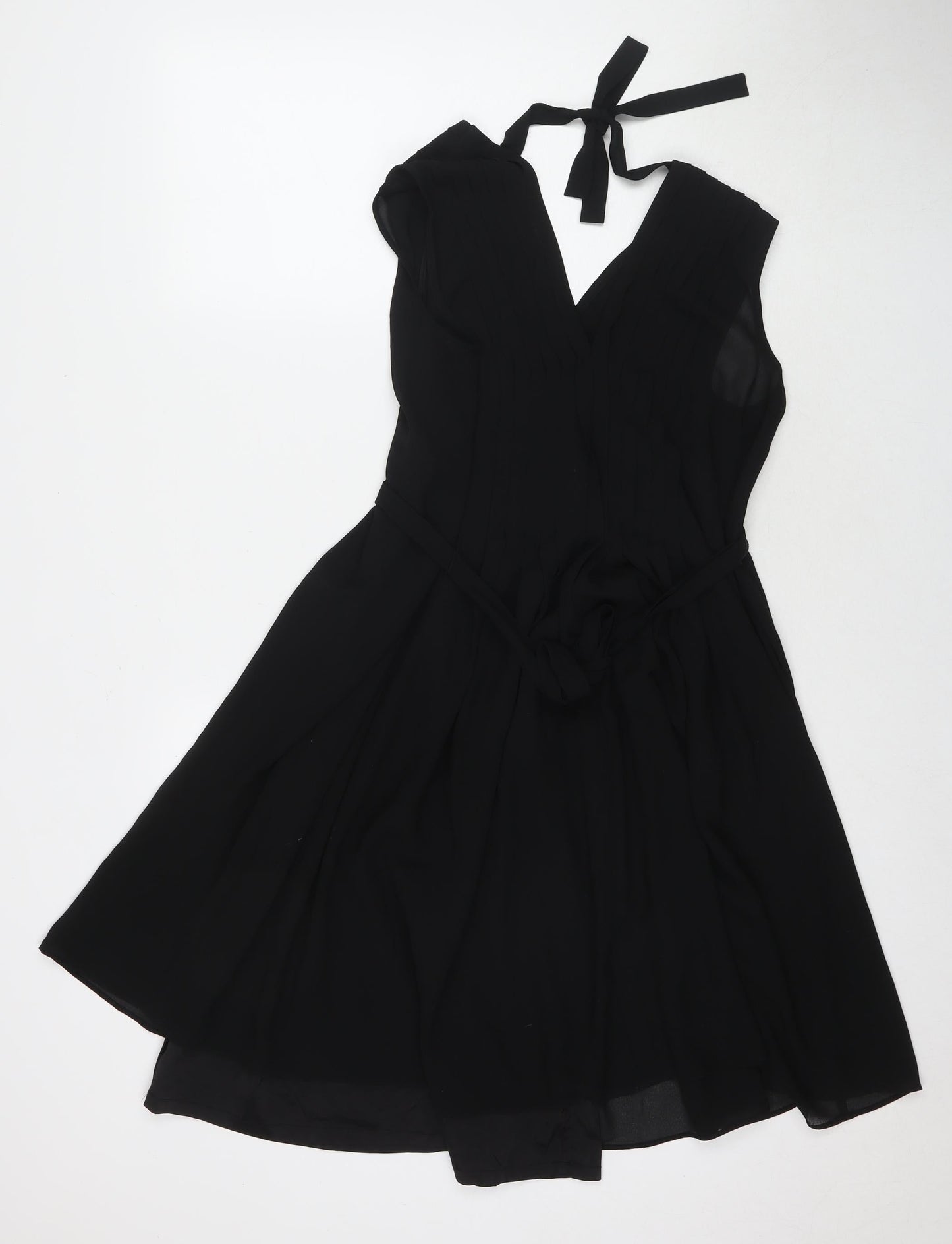 Jack Wills Womens Black Polyester Trapeze & Swing Size 8 V-Neck Pullover