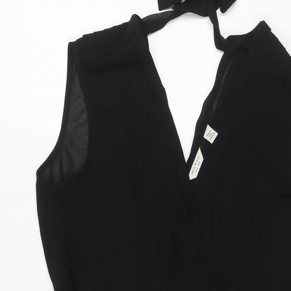 Jack Wills Womens Black Polyester Trapeze & Swing Size 8 V-Neck Pullover