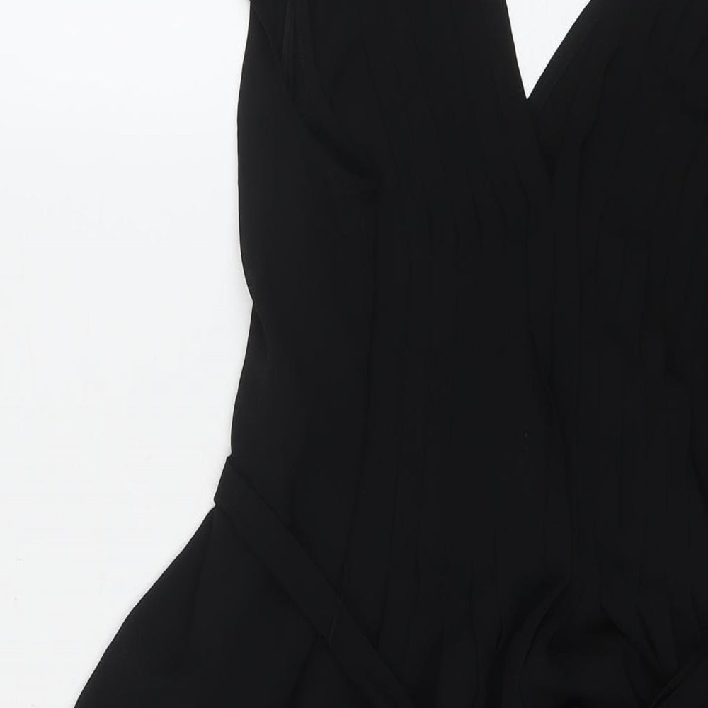 Jack Wills Womens Black Polyester Trapeze & Swing Size 8 V-Neck Pullover