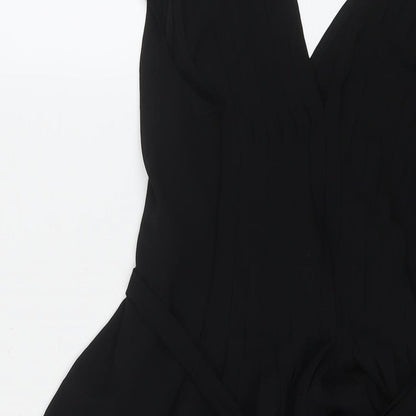 Jack Wills Womens Black Polyester Trapeze & Swing Size 8 V-Neck Pullover