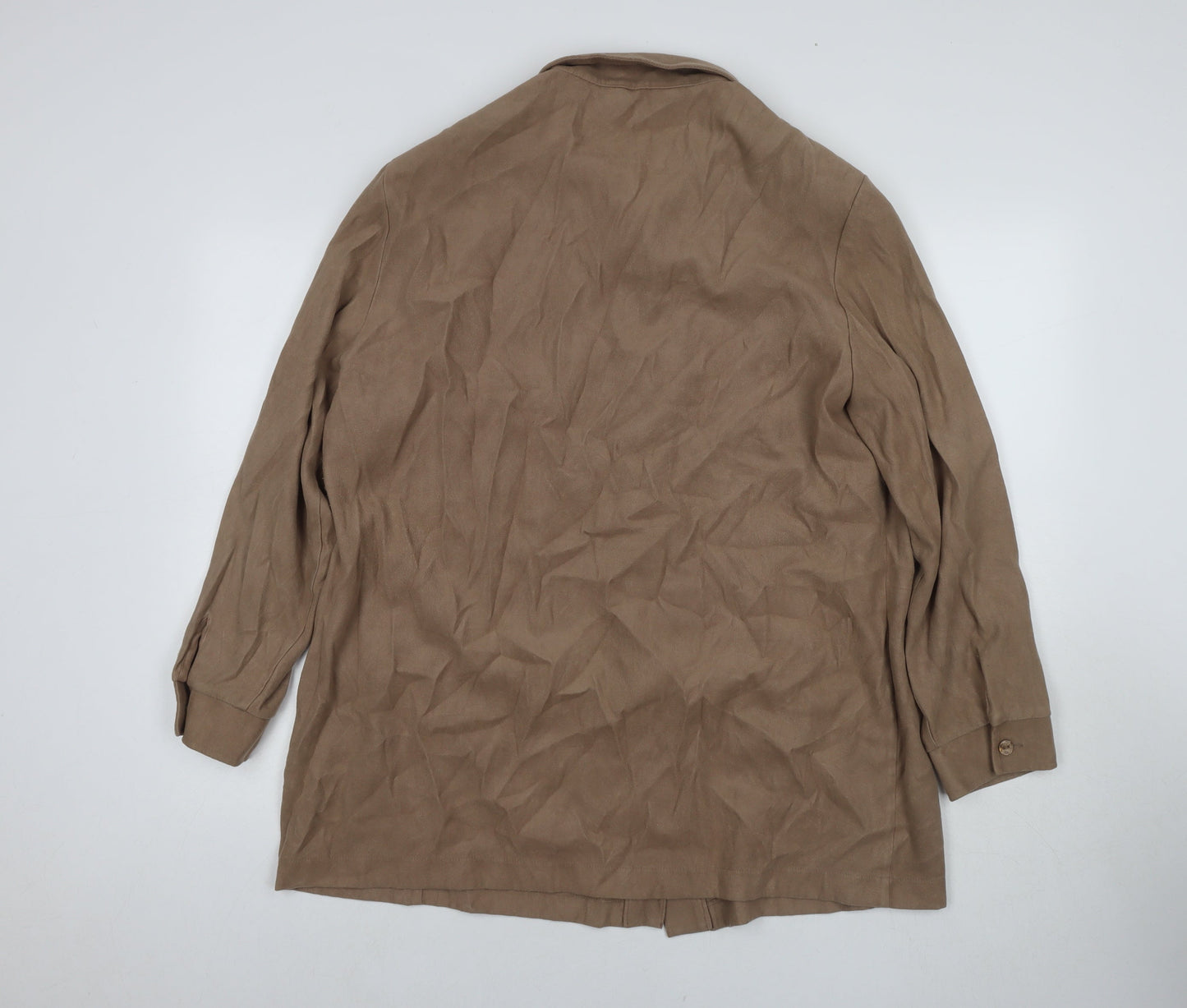 Womens UK Size 24 ELVI Brown Basic Button-Up