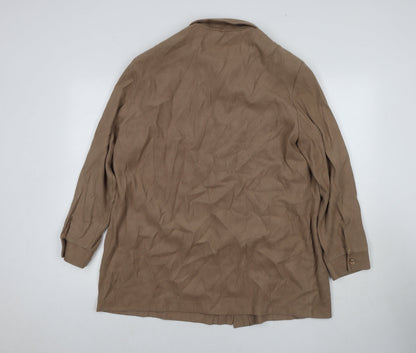 Womens UK Size 24 ELVI Brown Basic Button-Up