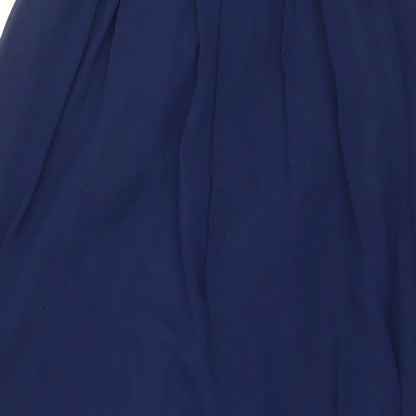 Wedding Womens Blue Polyester Ball Gown Size 6 Sweetheart Zip - Strapless