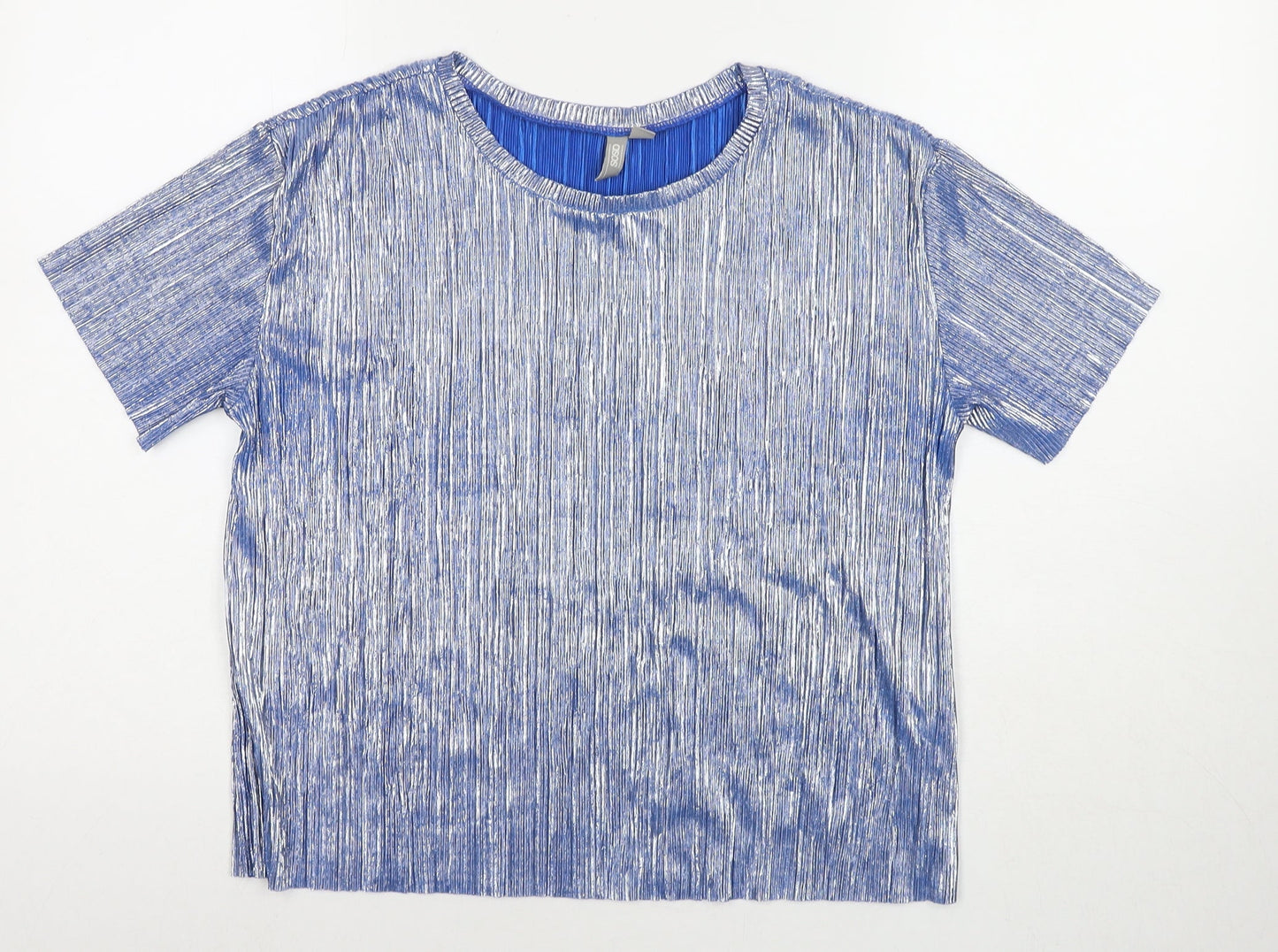 Womens UK Size 8 ASOS Silver Basic T-Shirt