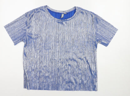 Womens UK Size 8 ASOS Silver Basic T-Shirt