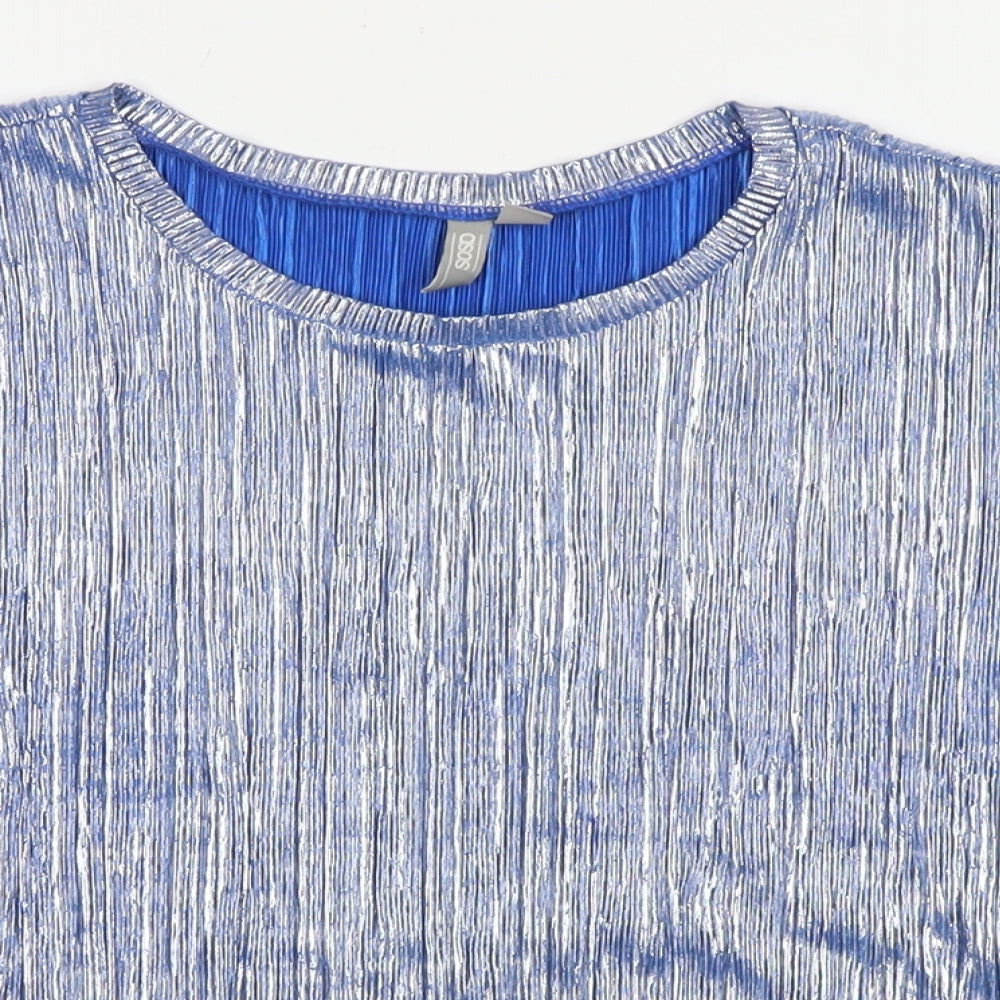 Womens UK Size 8 ASOS Silver Basic T-Shirt
