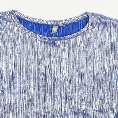 Womens UK Size 8 ASOS Silver Basic T-Shirt