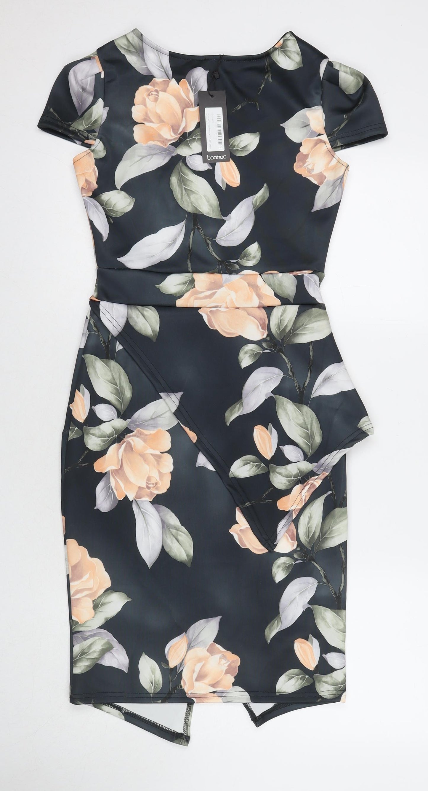 Boohoo Womens Multicoloured Floral Polyester A-Line Size 10 Round Neck Pullover