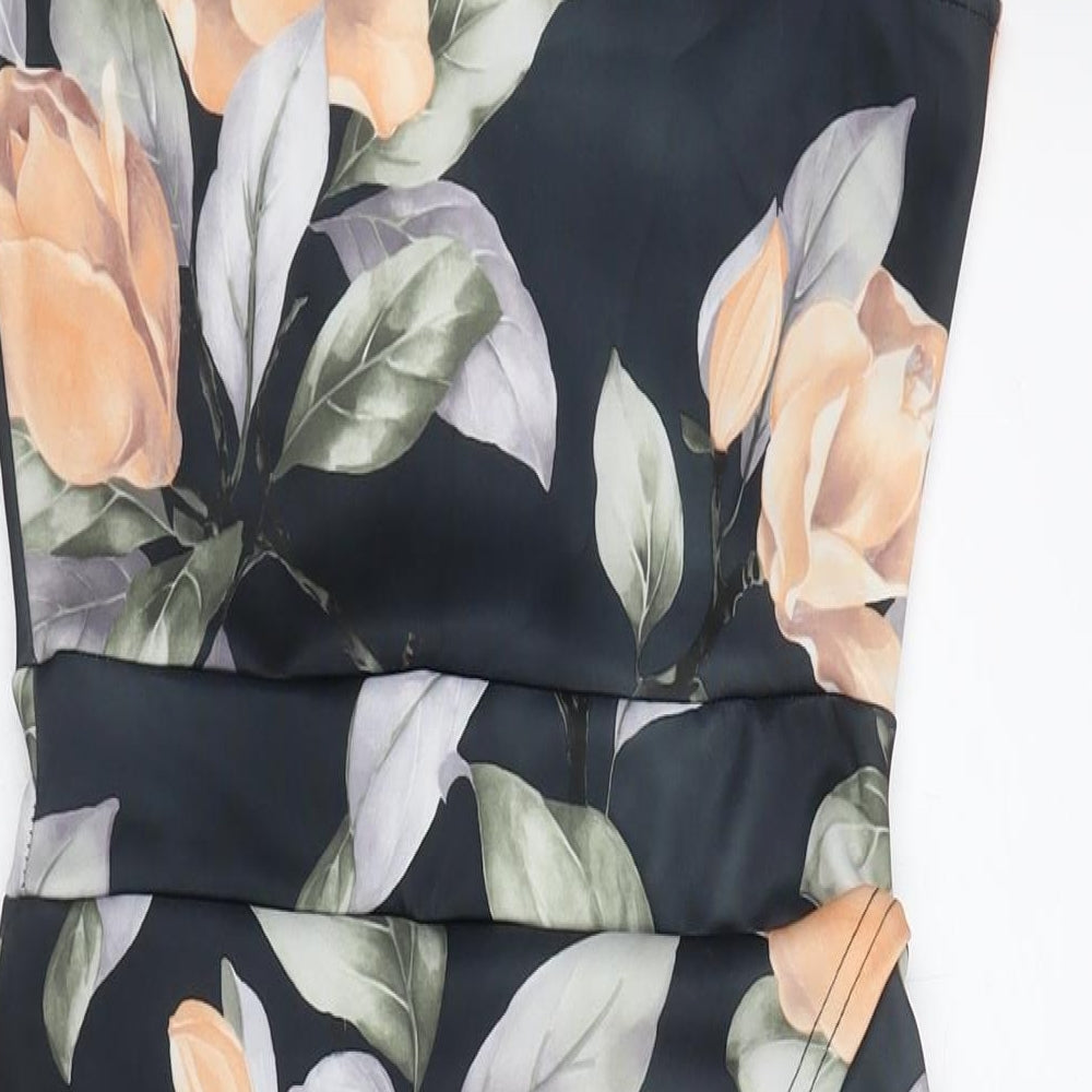 Boohoo Womens Multicoloured Floral Polyester A-Line Size 10 Round Neck Pullover