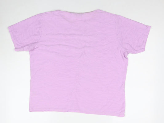 EWM Womens Purple Polyester Basic T-Shirt Size 18 Round Neck - Size 18-20