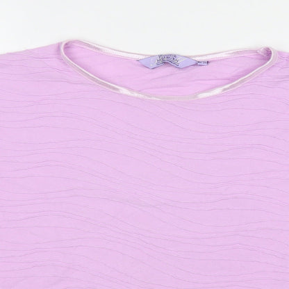 EWM Womens Purple Polyester Basic T-Shirt Size 18 Round Neck - Size 18-20