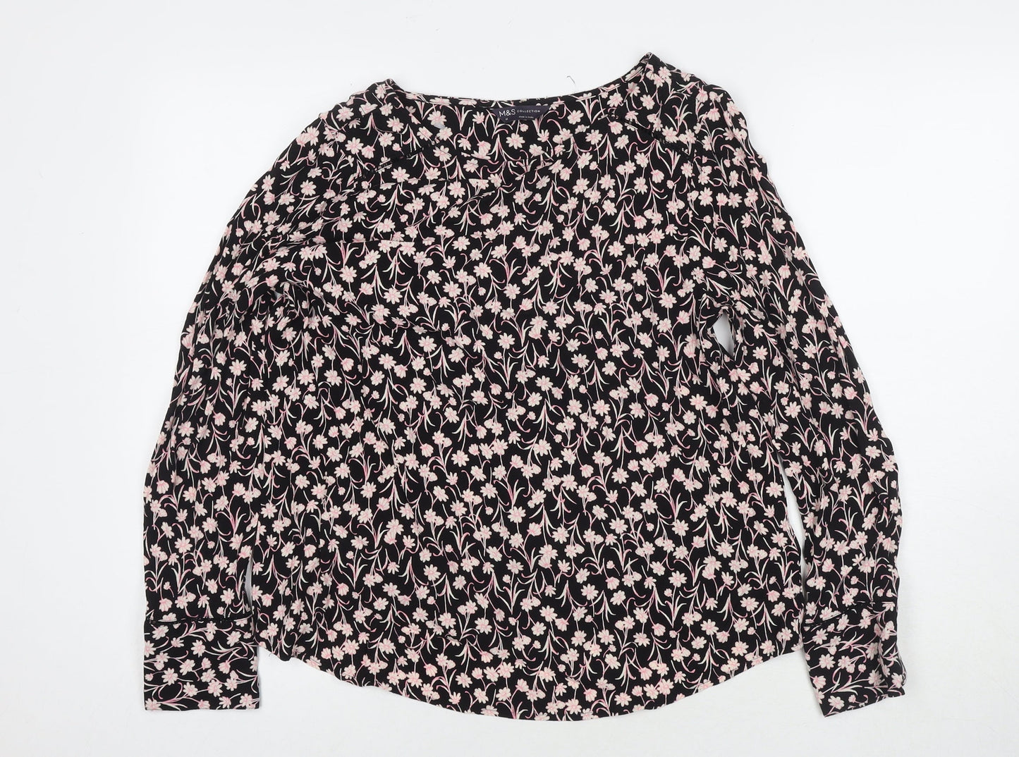 Womens UK Size 12 Marks and Spencer Black Basic Blouse