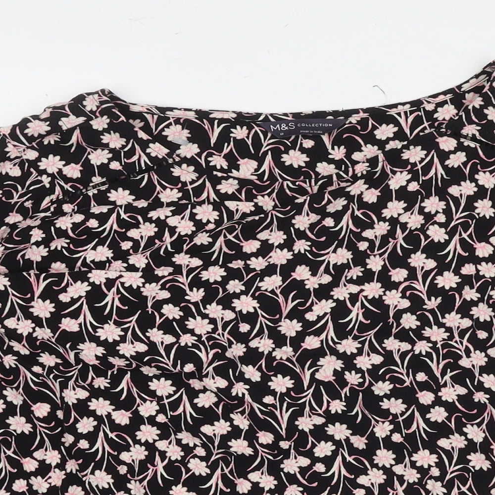 Womens UK Size 12 Marks and Spencer Black Basic Blouse