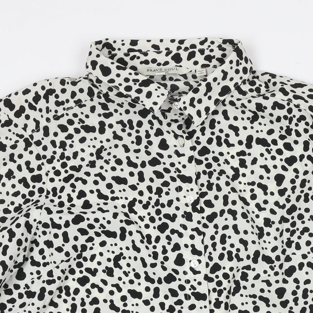 Womens UK Size S Brave Soul Multicoloured Basic Button-Up