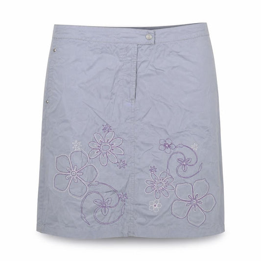 O'Neill Womens Grey Cotton A-Line Skirt Size XS Zip - Flowers